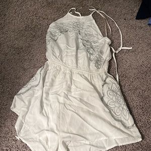 White and silver halter romper small